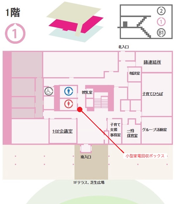 小型家電回収ボックス設置場所（こども未来センター）