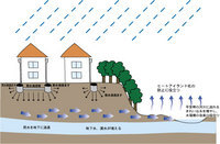 イラスト：雨水浸透施設の効果