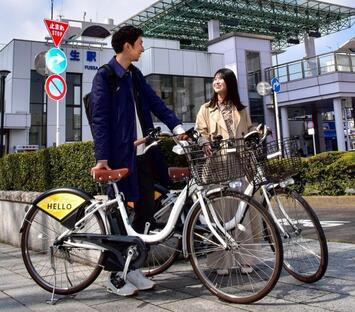 写真：シェアサイクルの様子