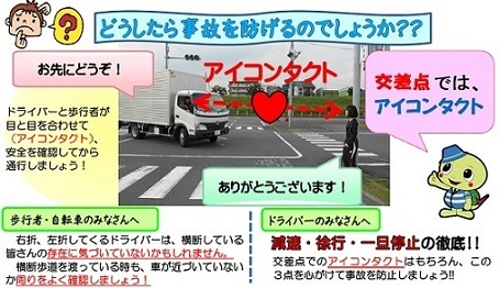写真：交差点ではアイコンタクトをしましょう