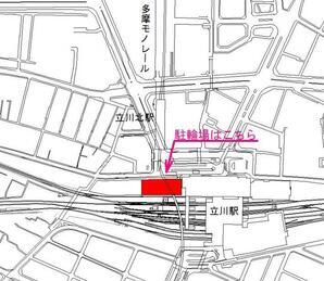 地図：西地区有料自転車駐車場案内図