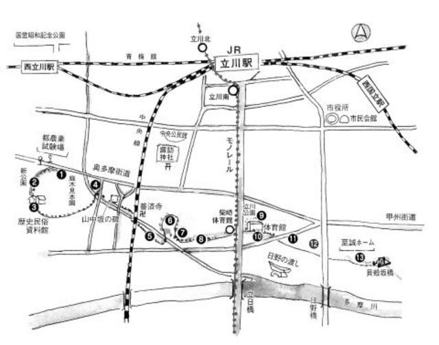 地図：詩歌の道