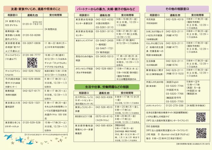 相談窓口リーフレット裏面