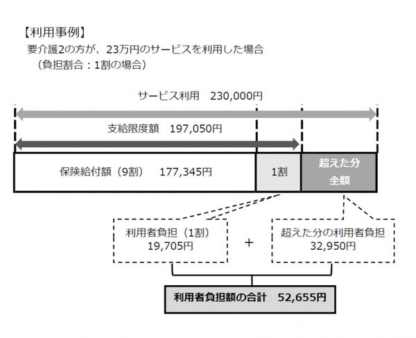イラスト：支給限度額の利用事例