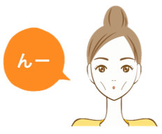 イラスト：頬の体操（頬すぼませる）