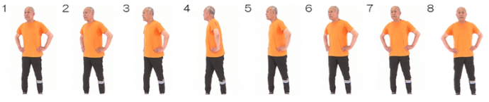 写真：体幹ストレッチ（ひねり）立つ