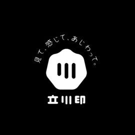 イラスト：立川印ロゴマーク（白文字・円形タグ上）