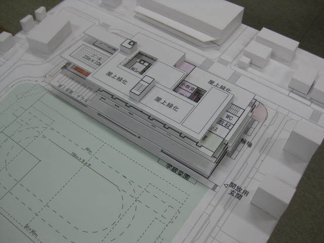 写真：新校舎の模型