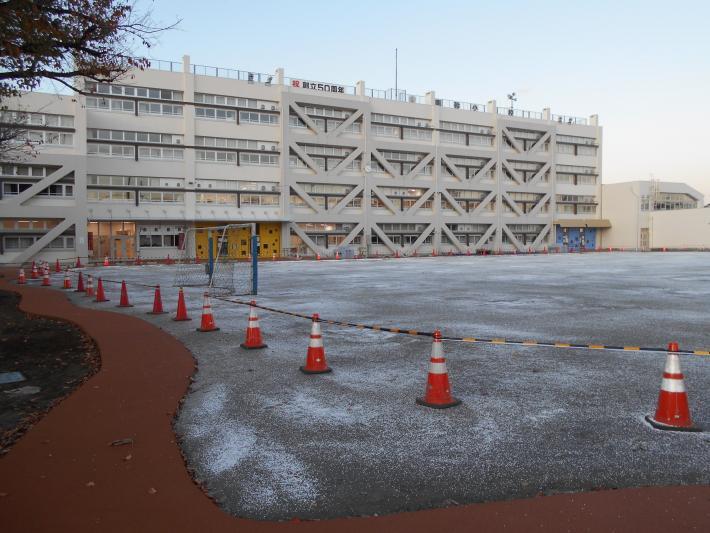 写真：仮設校舎解体工事完成の様子