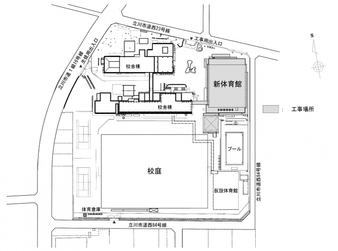 地図：新体育館位置図