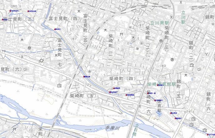 写真：市内歌碑の地図