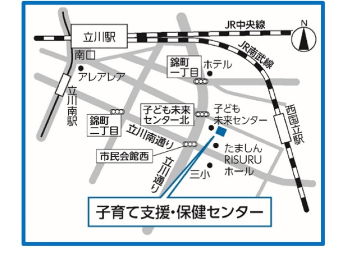地図：子育て支援・保健センター
