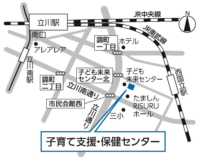 地図：子育て支援・保健センター