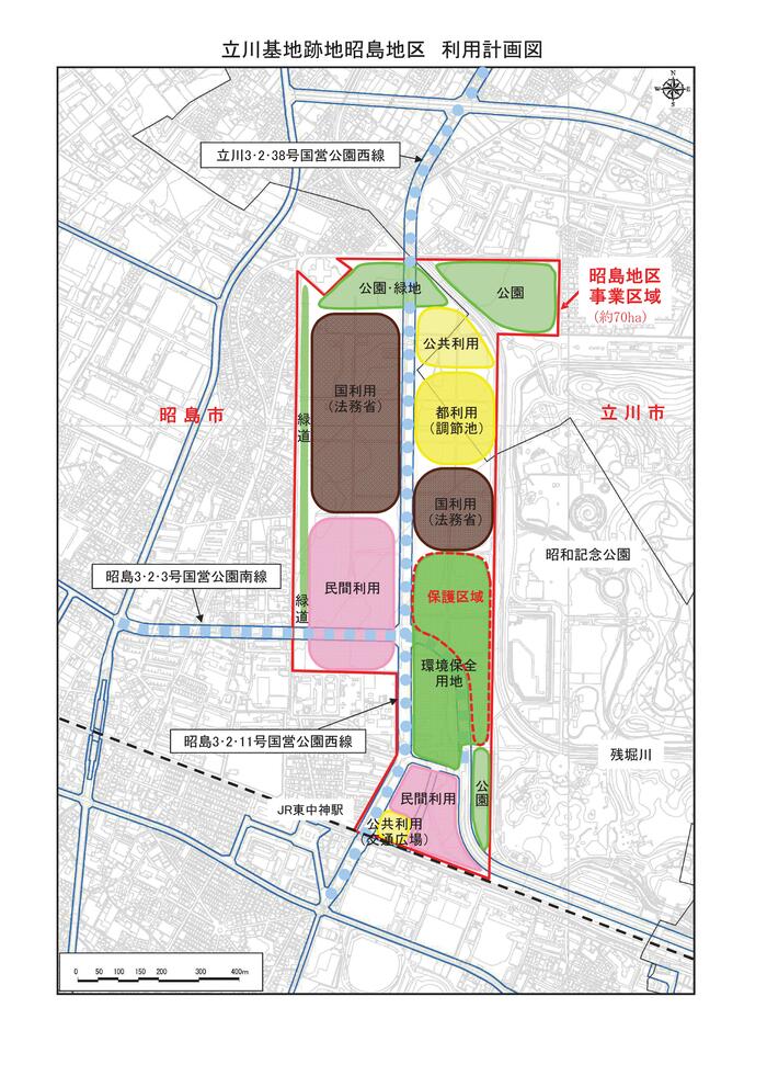 地図：昭島地区利用計画図