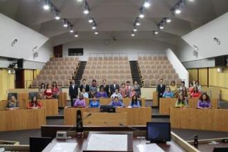 写真：ニューカレドニア中学生表敬訪問