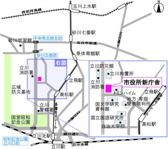 地図：市役所新庁舎案内図
