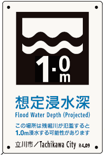 写真：残堀川版　1.0m浸水