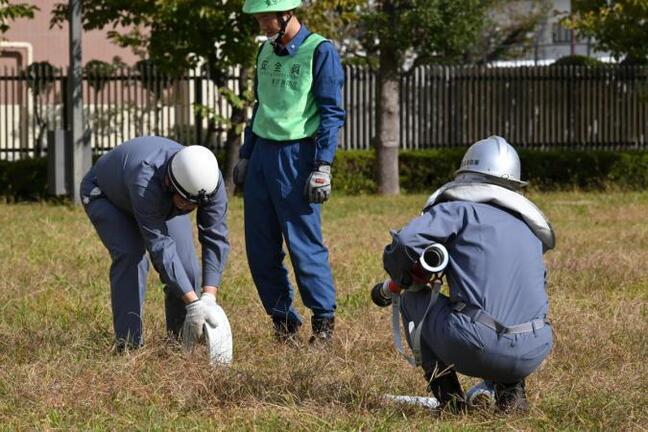 写真：操法訓練の様子