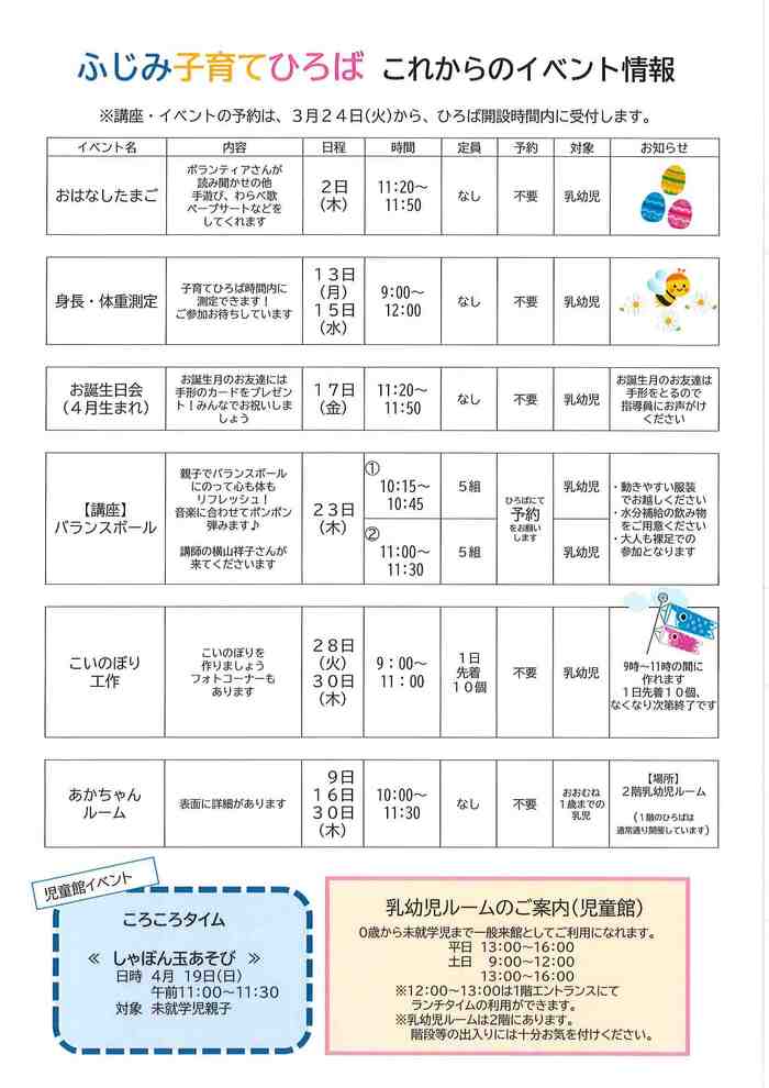 ふじみ子育てひろば　4月号うら