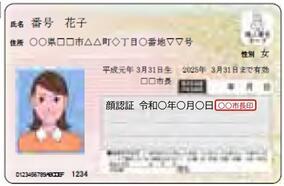 写真：顔認証マイナンバーカード　見本