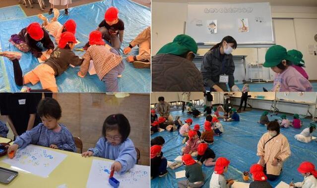 写真：子どもたちによる制作の様子