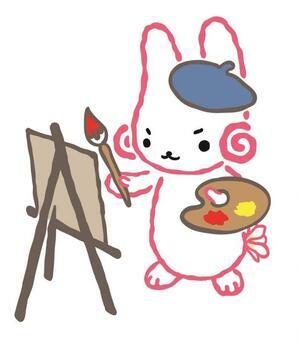 イラスト：くるりんが絵を描いている様子