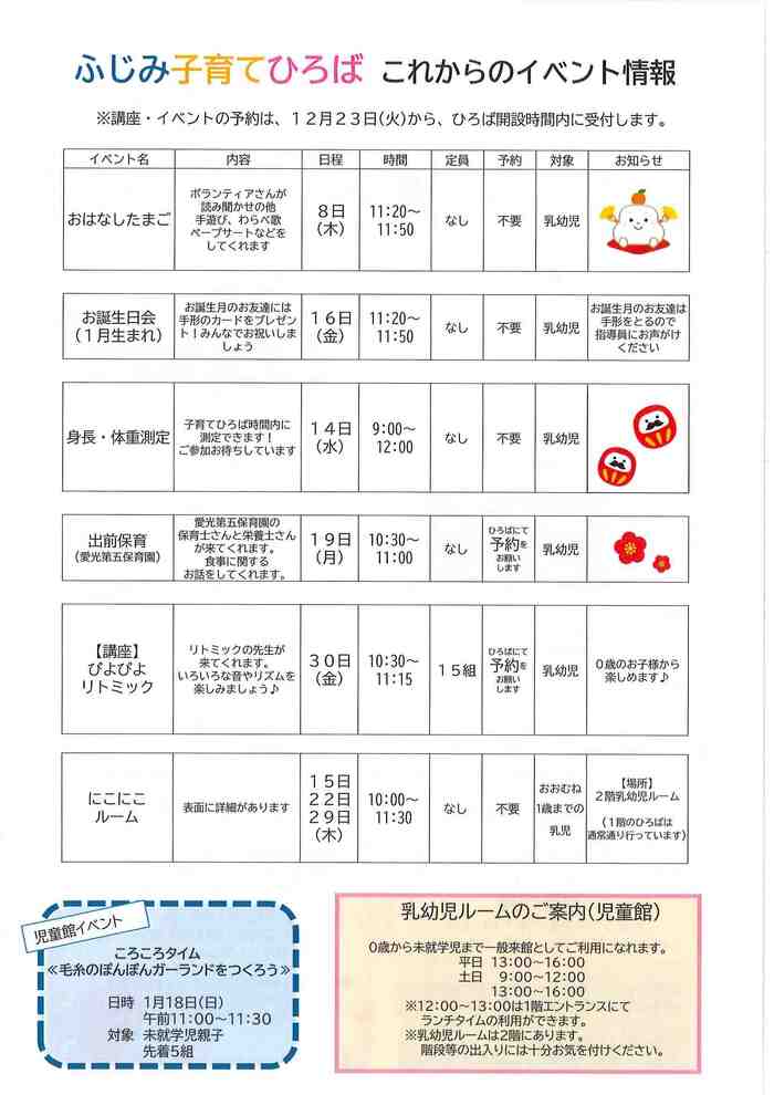 ふじみ子育てひろばおたより1月裏