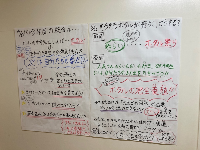 子供たちが書いた模造紙の写真