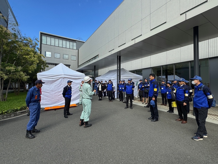 総合防災訓練、立川相互病院での訓練の様子