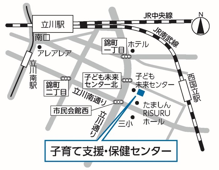 地図：子育て支援・保健センター案内図