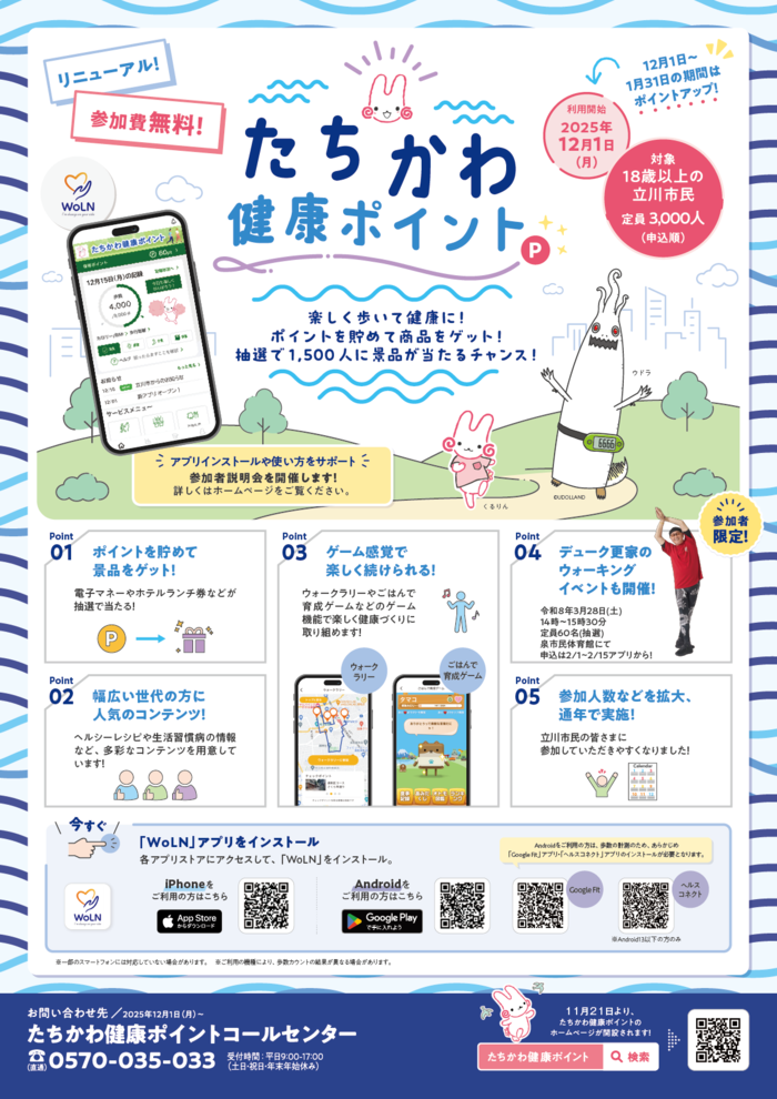 写真：たちかわ健康ポイントポスター