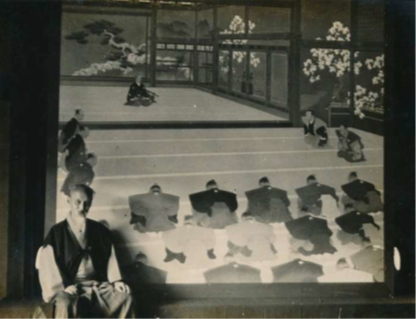 邨田丹陵と代表作《大政奉還の図》　※作品は聖徳記念絵画館蔵　(C)たましん美術館