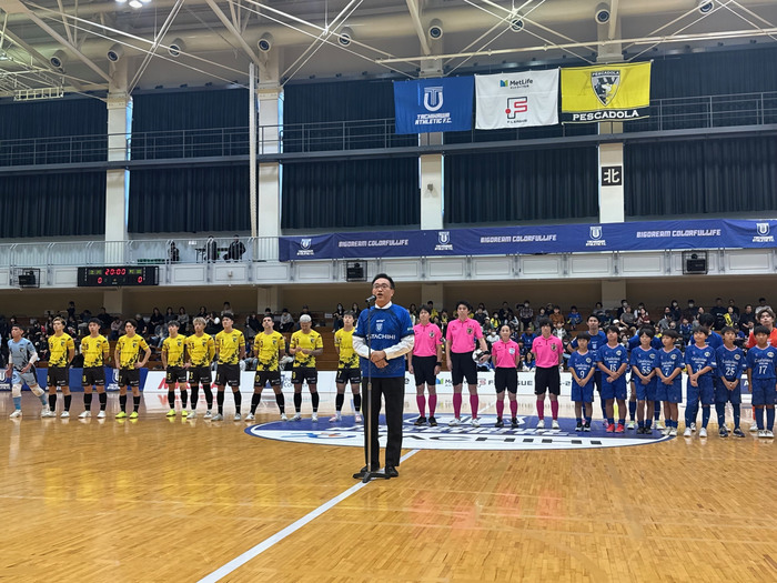 Fリーグ立川アスレ対ペスカドーラ町田試合前の様子