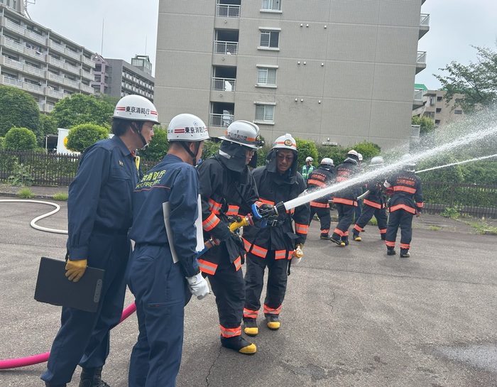写真：放水訓練